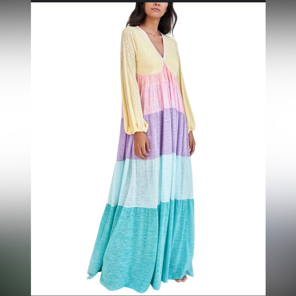 Pitusa Rainbow Tiered Maxi Dress – One Size (Standard)